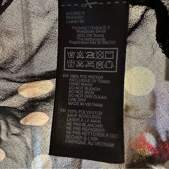 ⭐️Forever 21 sheer black and gold polkadot blouse - Picture 6 of 8